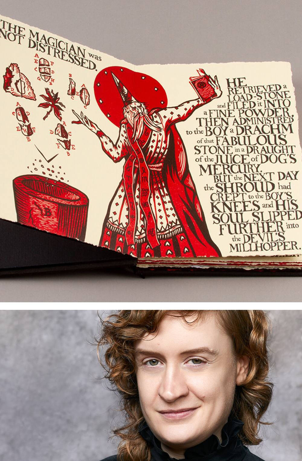 Batsel with a book open.